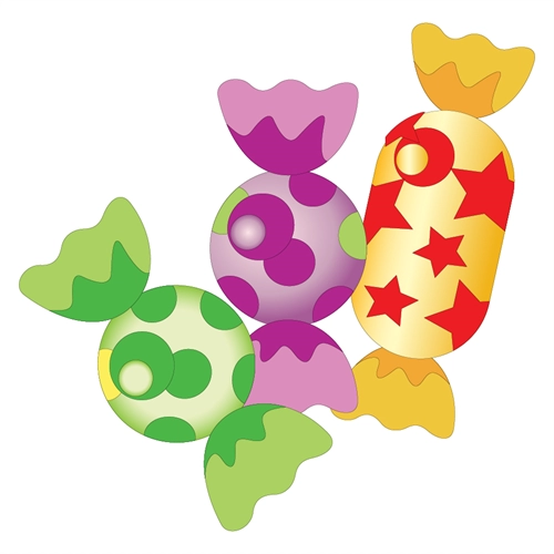 Candyland Theme Assorted Candy Transparent Sticker